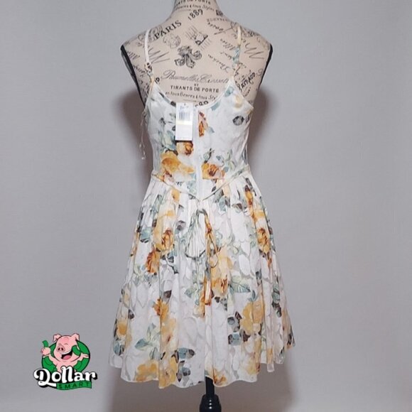 Bailey Blue ace White and Golden Yellow Floral Dress Size M - Picture 2 of 9